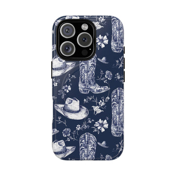 Navy Floral Boots MagSafe Case