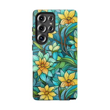 Stained Glass Yellow Flowers Phone Case