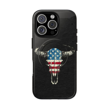 Patriotic Bull Skull MagSafe Case