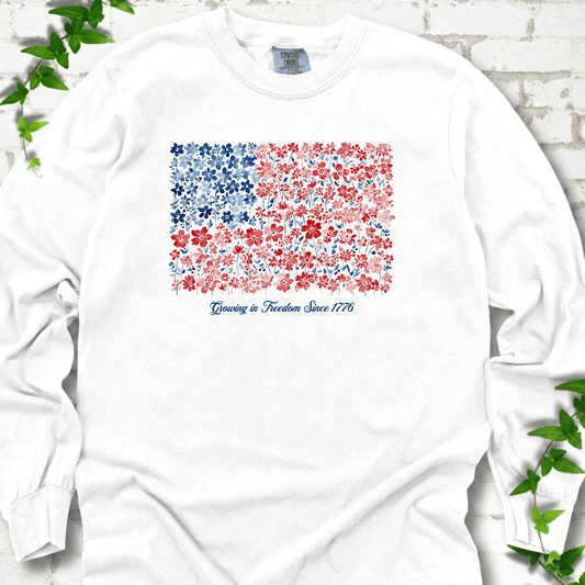 American Flag Wildflower LS T-Shirt