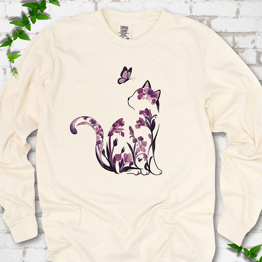 Floral Cat LS T-Shirt