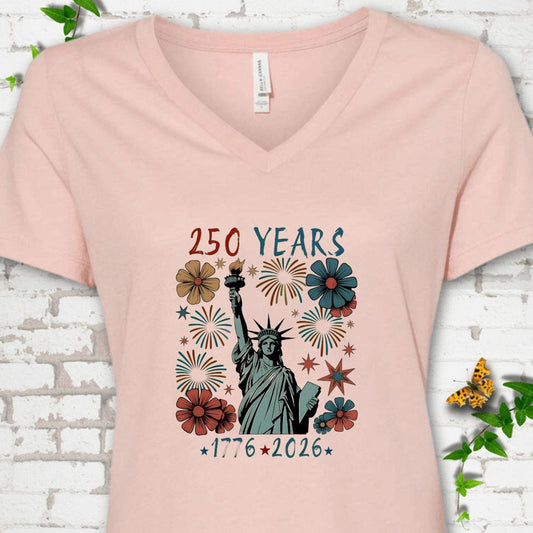 250 Years America V-Neck T-Shirt