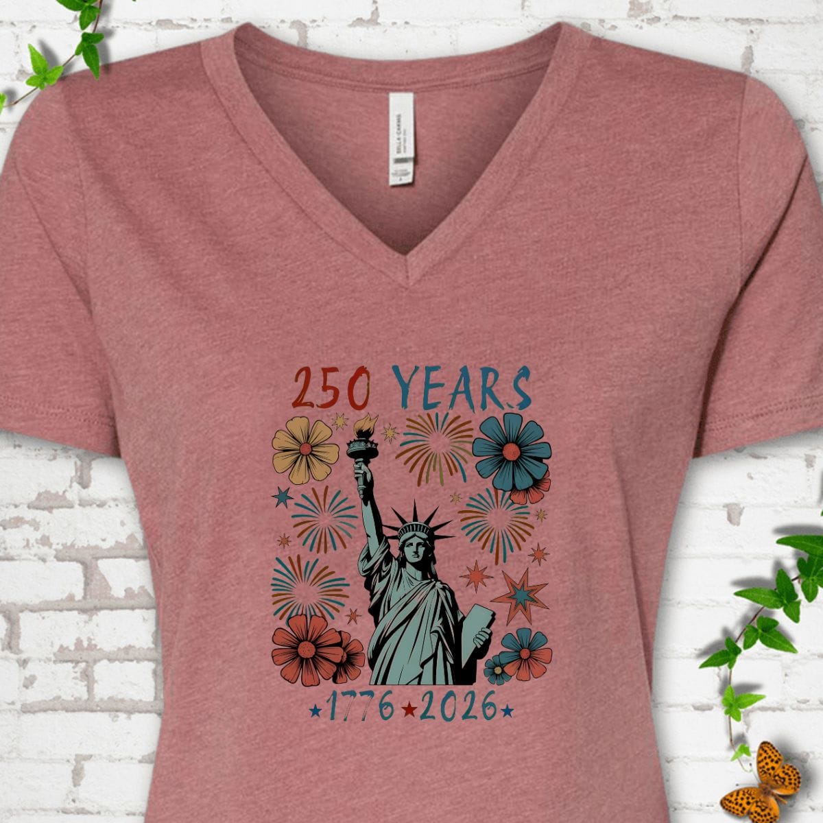 250 Years America V-Neck T-Shirt