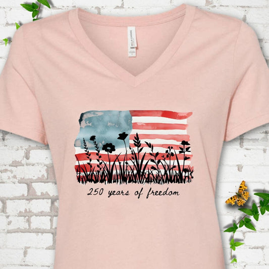250 Years of Freedom V-Neck T-Shirt