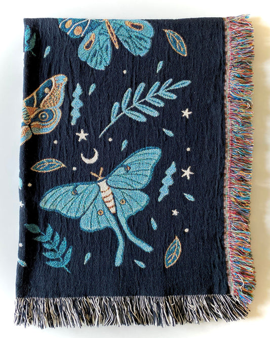 Luna Moth Woven Blanket