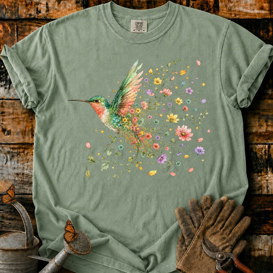 Hummingbird Floral Explosion T-Shirt