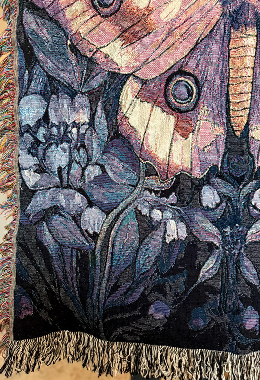 Moon Moth Woven Blanket