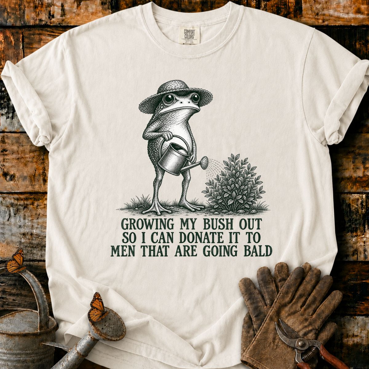 Frog Gardener’s Baldness Joke T-Shirt
