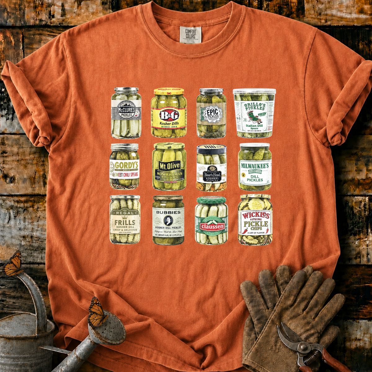 Vintage Pickle Jar Grid T-Shirt