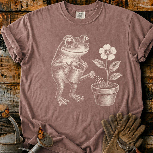 Frog With Flower Pot Art V3 T-Shirt