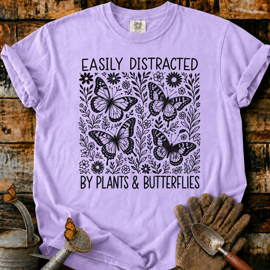 Easily Distracted by Plants & Butterflies T-Shirt