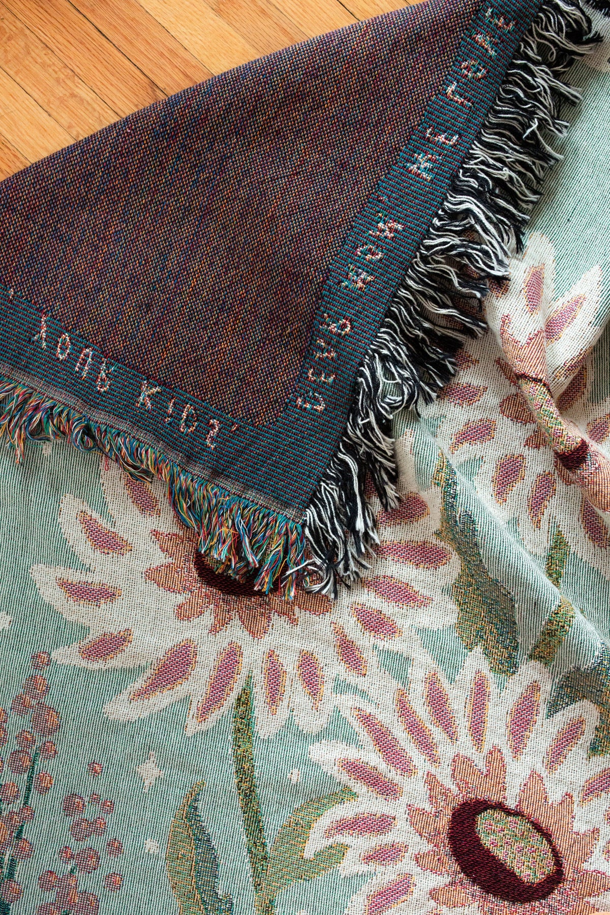Personalized Floral Woven Blanket