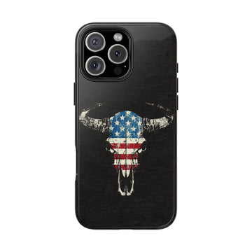 Patriotic Bull Skull Phone Case