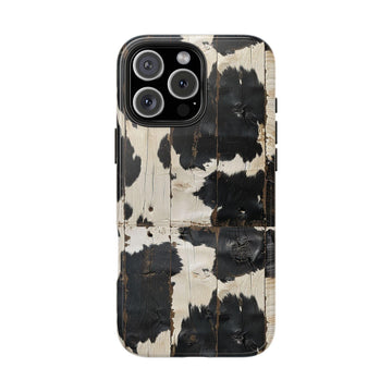 Black Wooden Cowhide Phone Case
