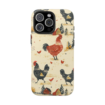 Red Black Chickens Phone Case