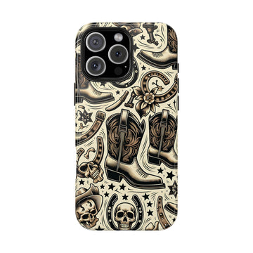 Skulls Boots Horseshoes Phone Case