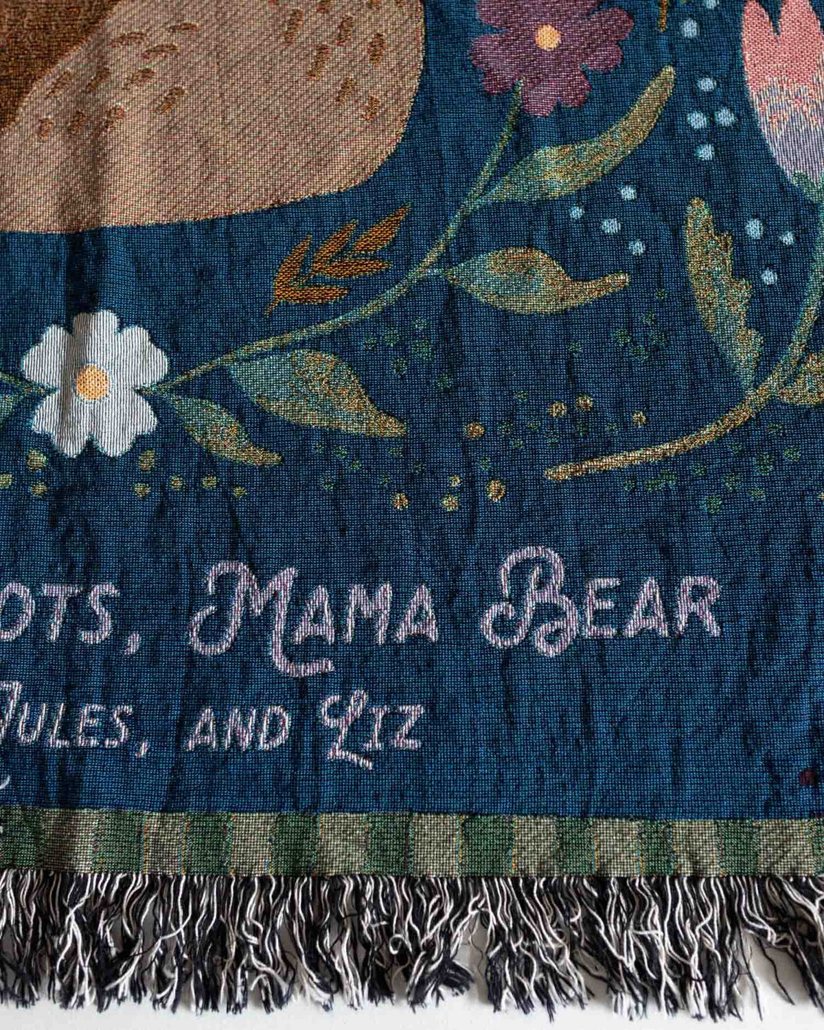 Mama Bear Personalized Woven Blanket