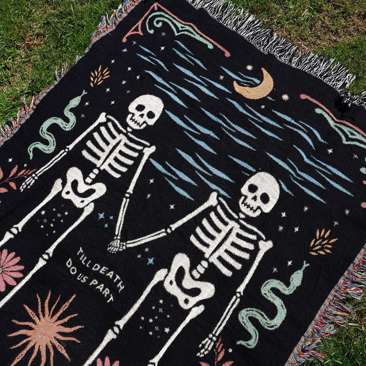 Personalized Skeleton Couple Woven Blanket