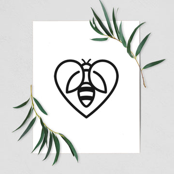 Bee Heart Icon - Fine Art Print