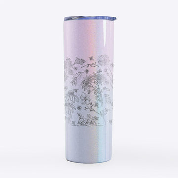 Bees & Blooms - Honeybees with Wildflowers - 20oz Skinny Tumbler