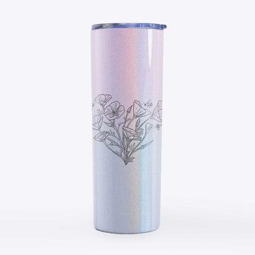 California Poppy Heart - 20oz Skinny Tumbler