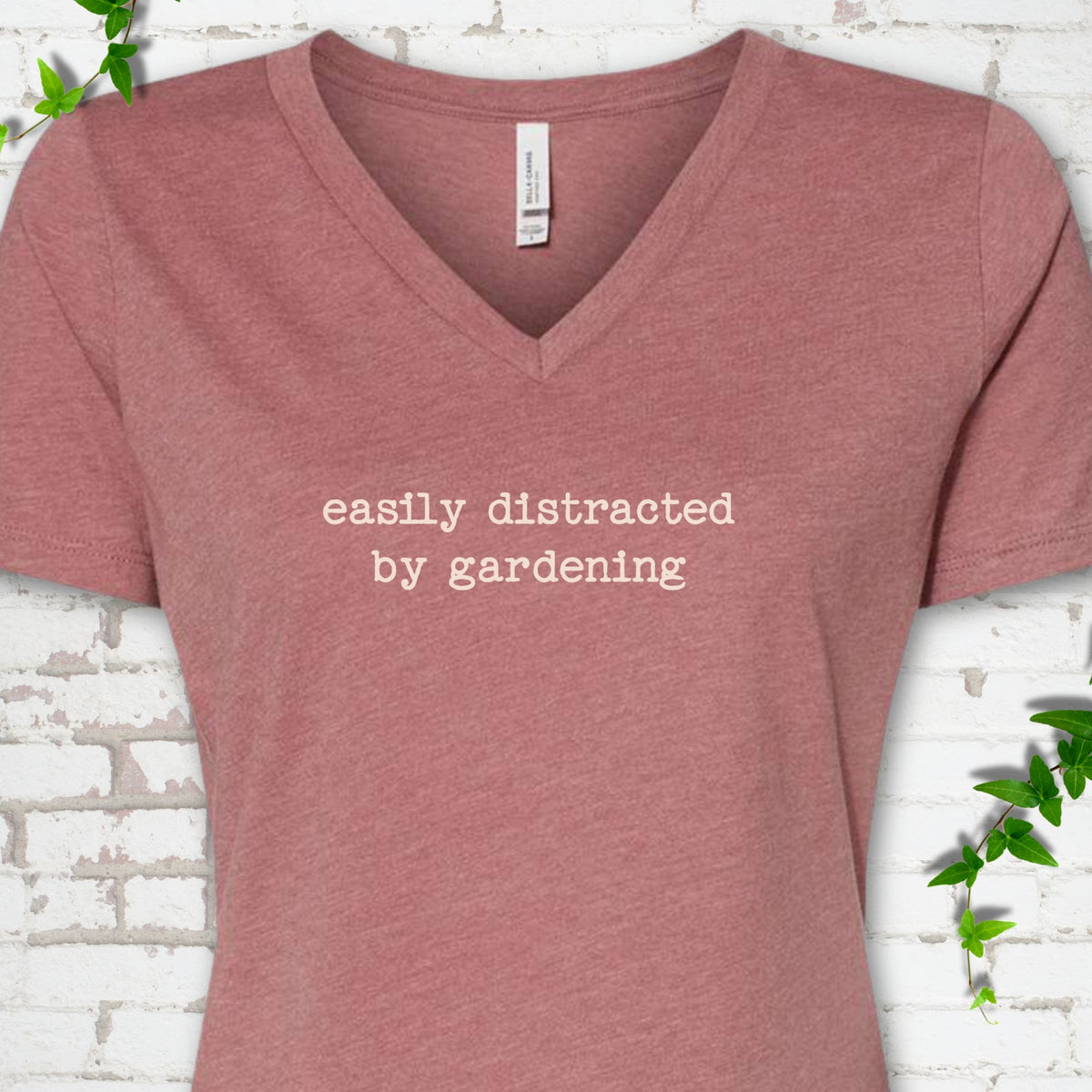 Easily Distracted by Gardening V-Neck T-Shirt