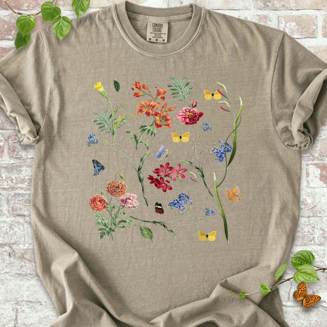 Vintage Wild Botanical Flower T-Shirt