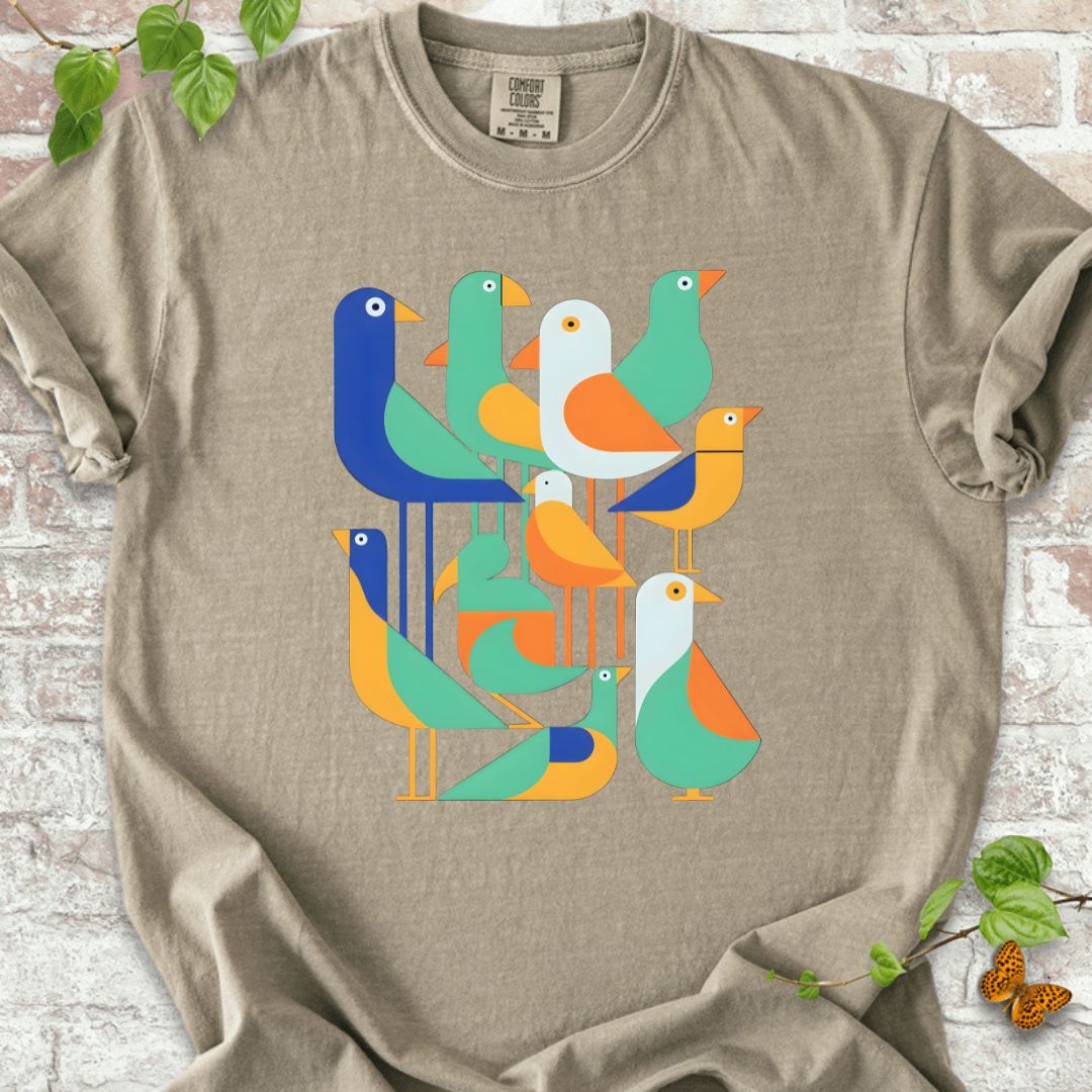 Vibrant Birds Garden T-Shirt