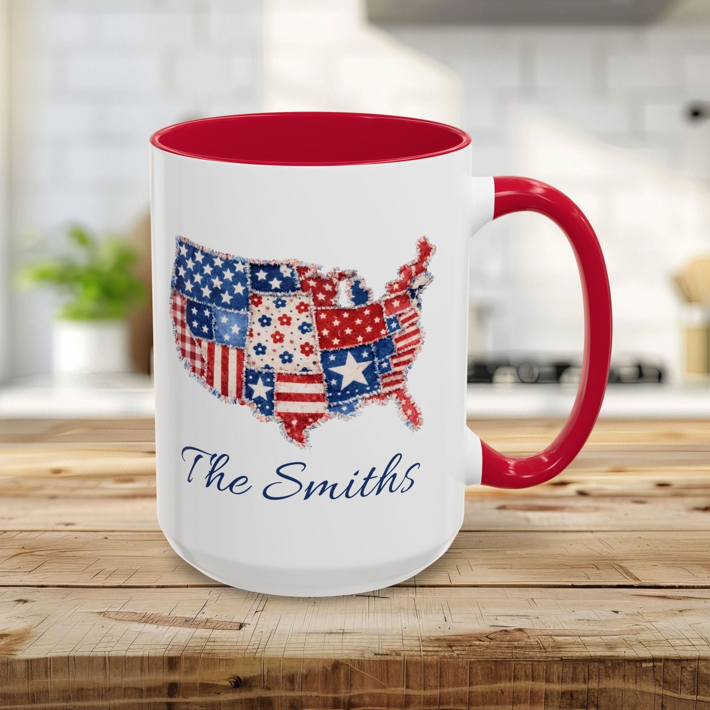 Personalized Patchwork USA Map Mug (11/15oz)