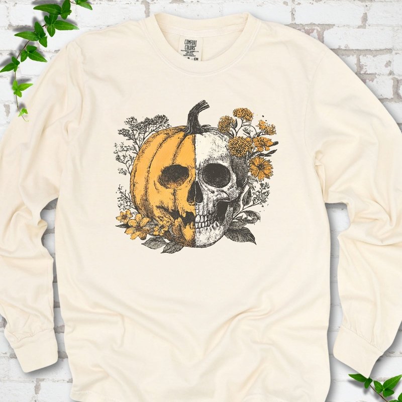 Pumpkin Skull LS T-Shirt