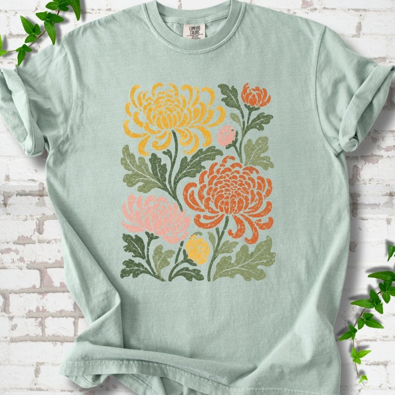 Retro Chrysanthemum Garden T-Shirt