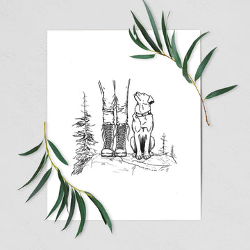 Trail Companions - Hiking with Dogs - Fine Art Print