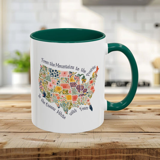 America the Beautiful Floral Map Mug (11/15oz)