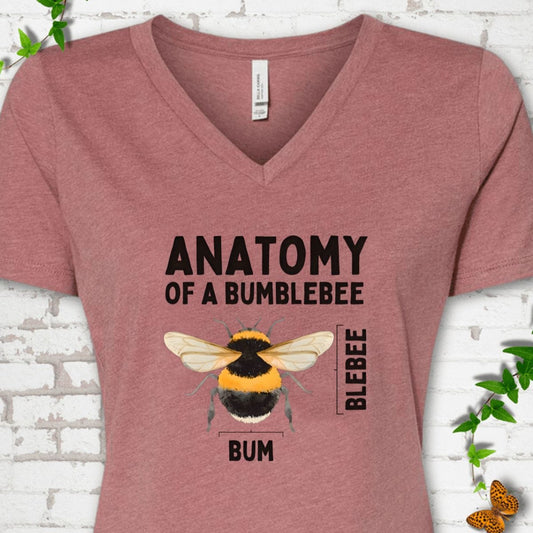 Anatomy of a Bumblebee V-Neck T-Shirt