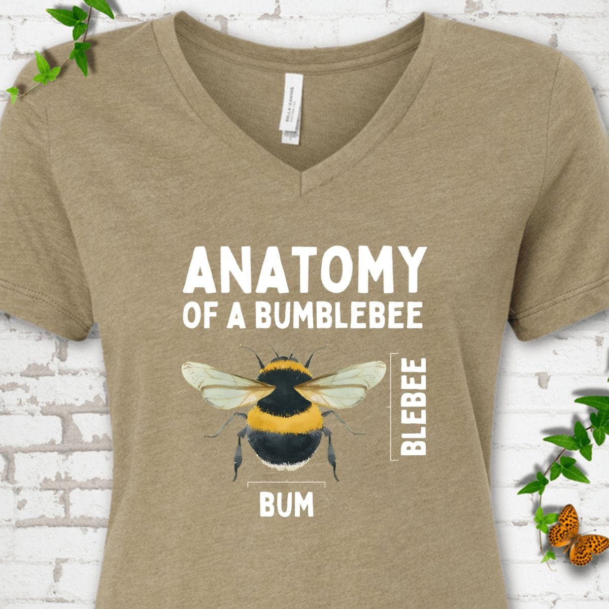 Anatomy of a Bumblebee V-Neck T-Shirt