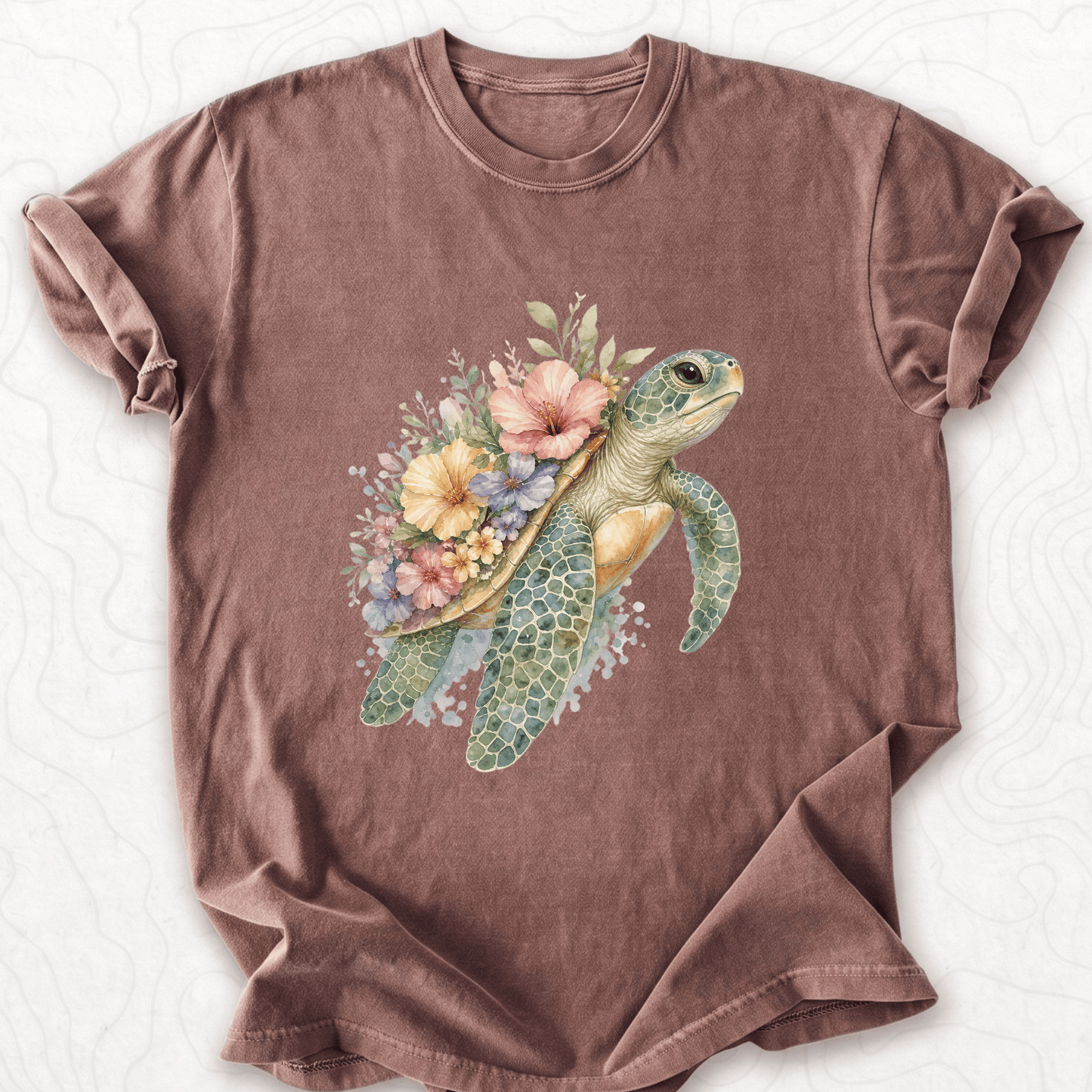 Floral Sea Turtle T-shirt