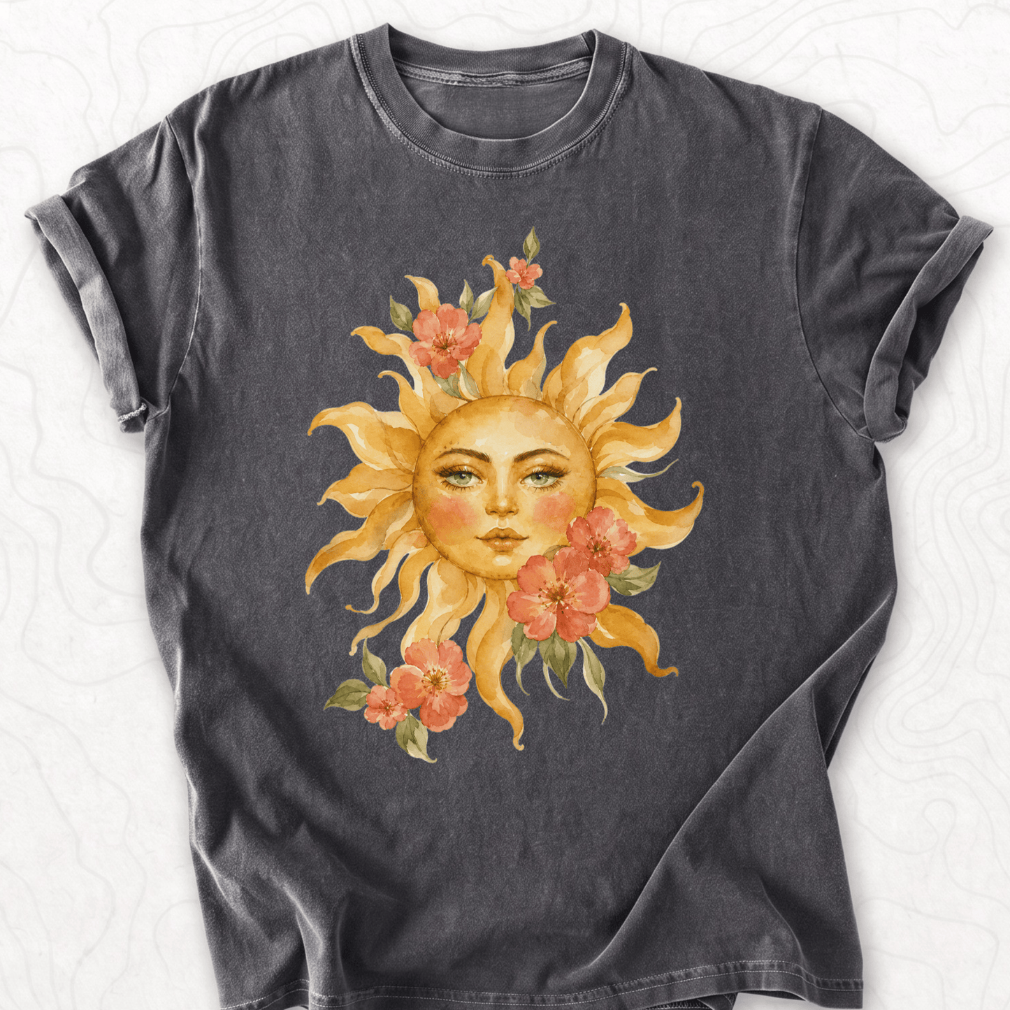Floral Sun Face T-shirt