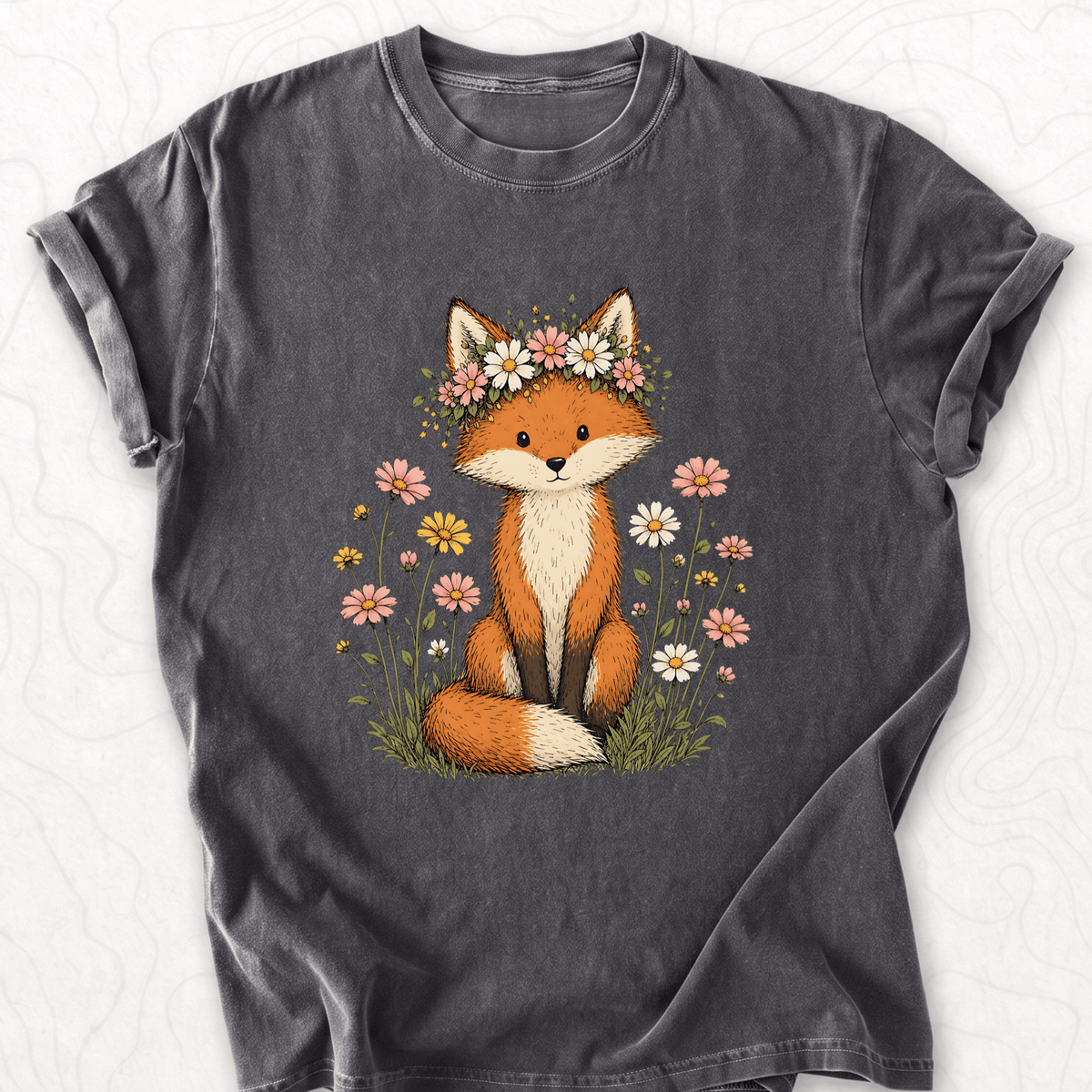Flower Crown Fox T-shirt