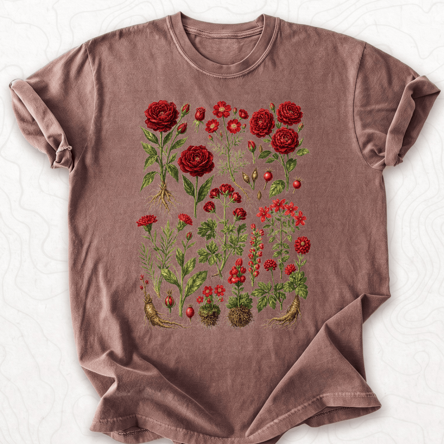 Red Roses Botanical T-shirt