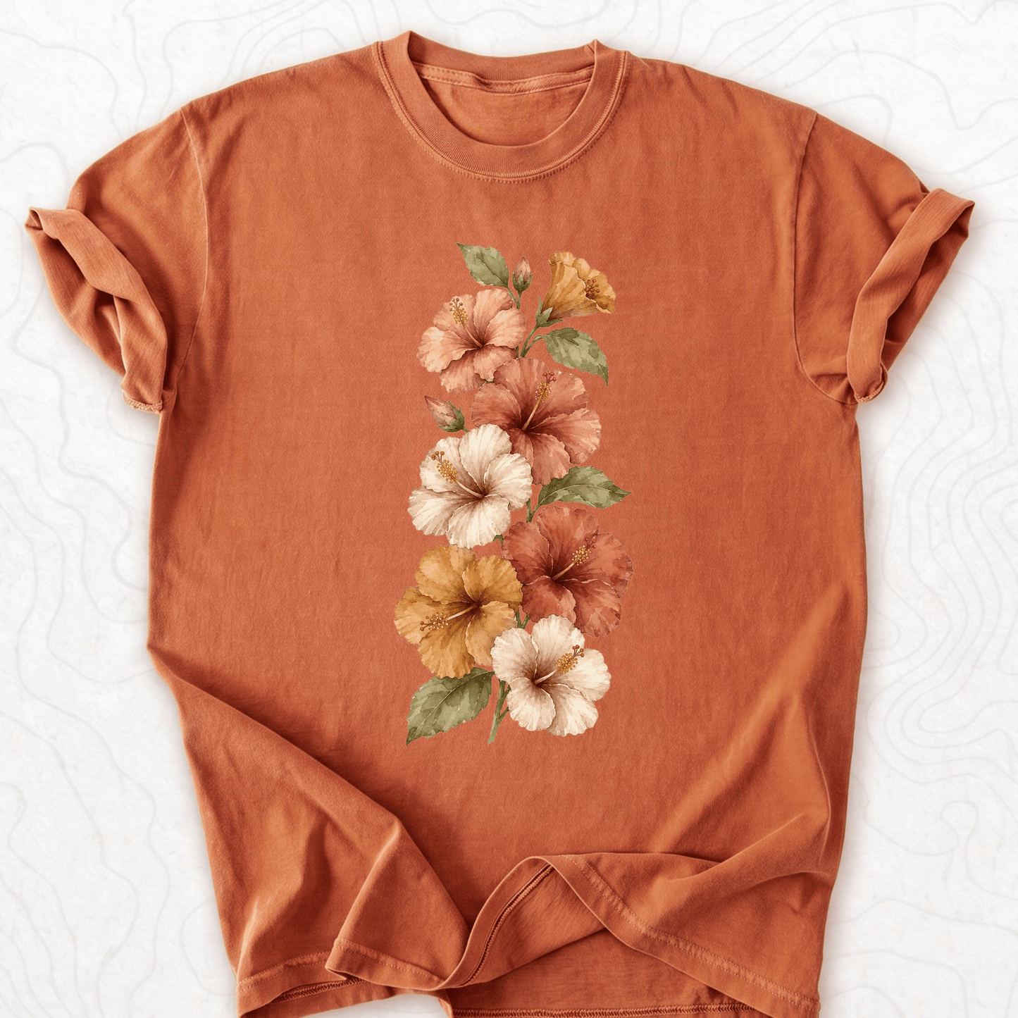 Vintage Hibiscus Flowers T-shirt