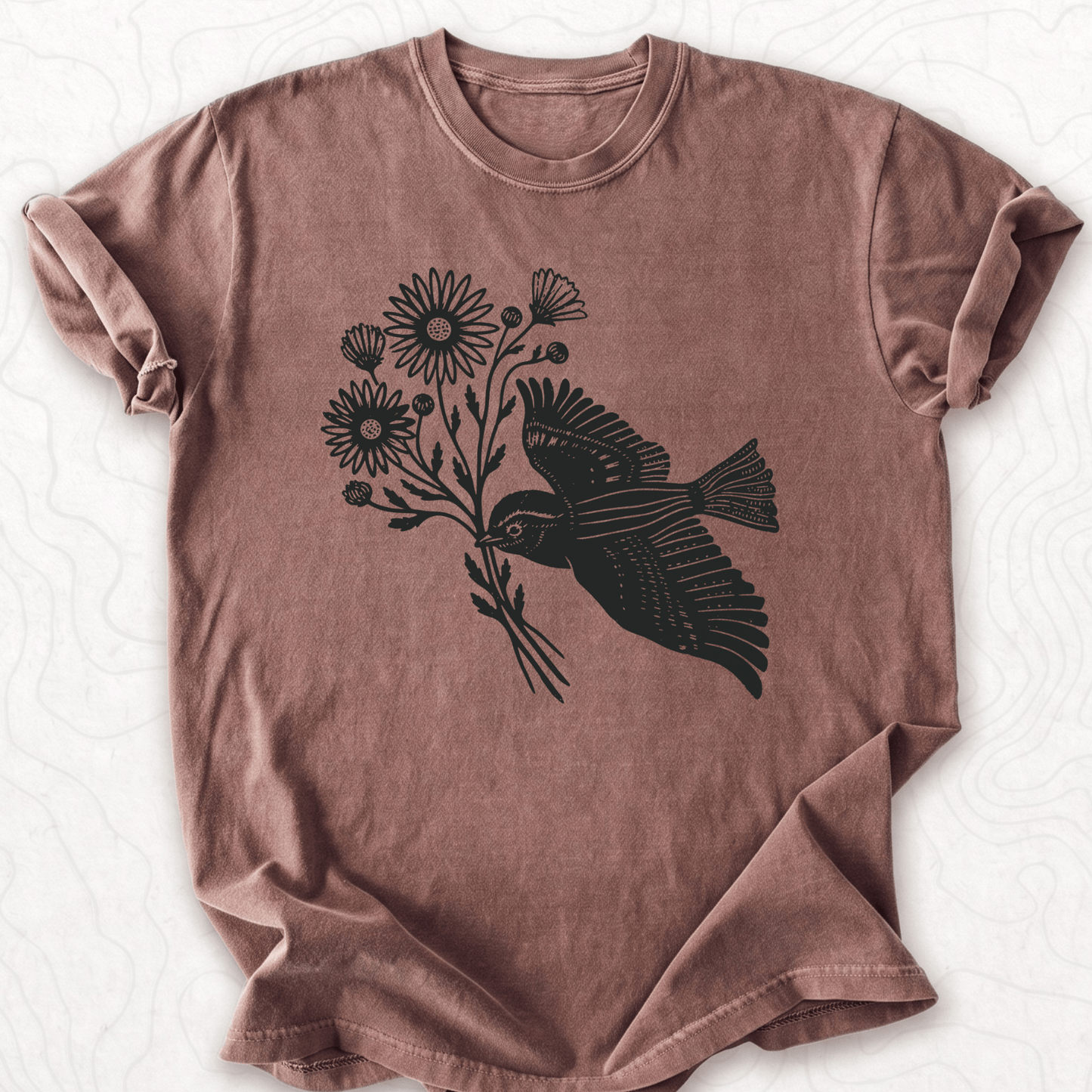 Bird And Flowers T-shirt