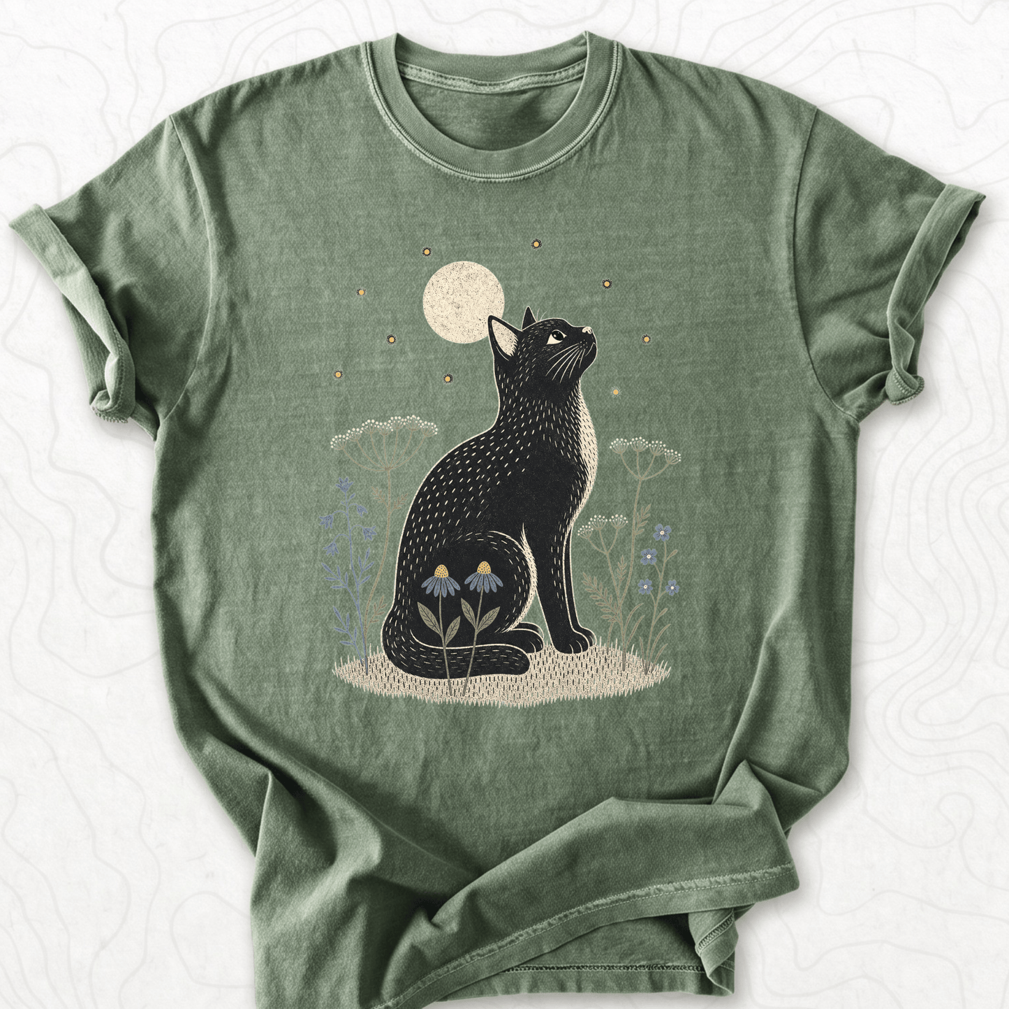 Moonlit Black Cat T-shirt