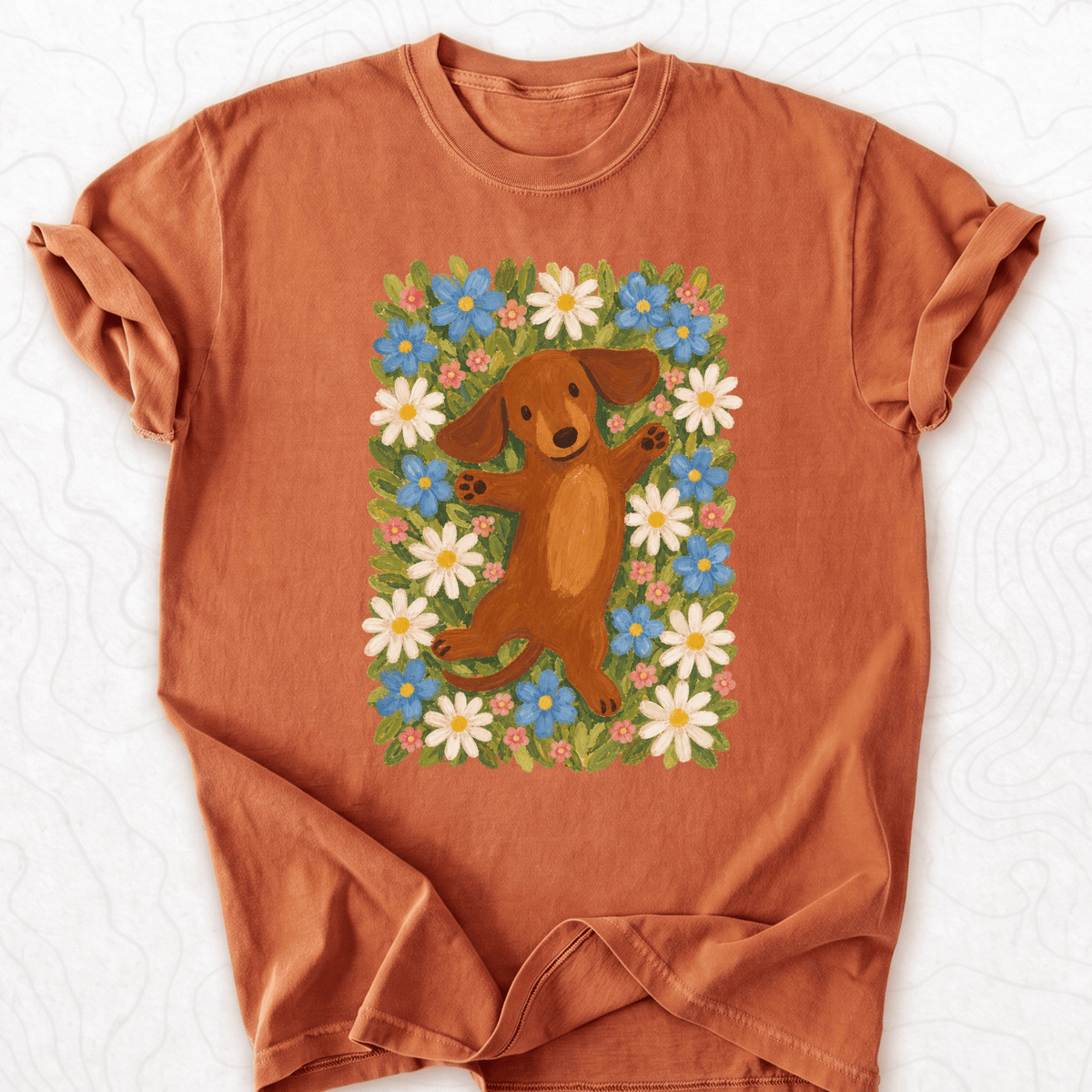 Dachshund Flowers T-shirt