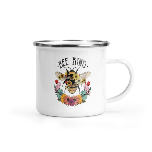 Bee Kind and Flowers - Camping Mug