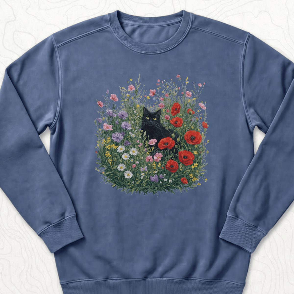 Black Cat Flowers Sweatshirt
