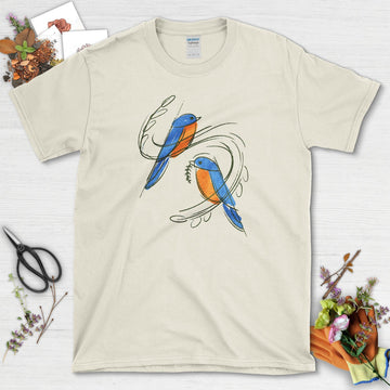 Bluebirds Nature Inspired T-Shirt