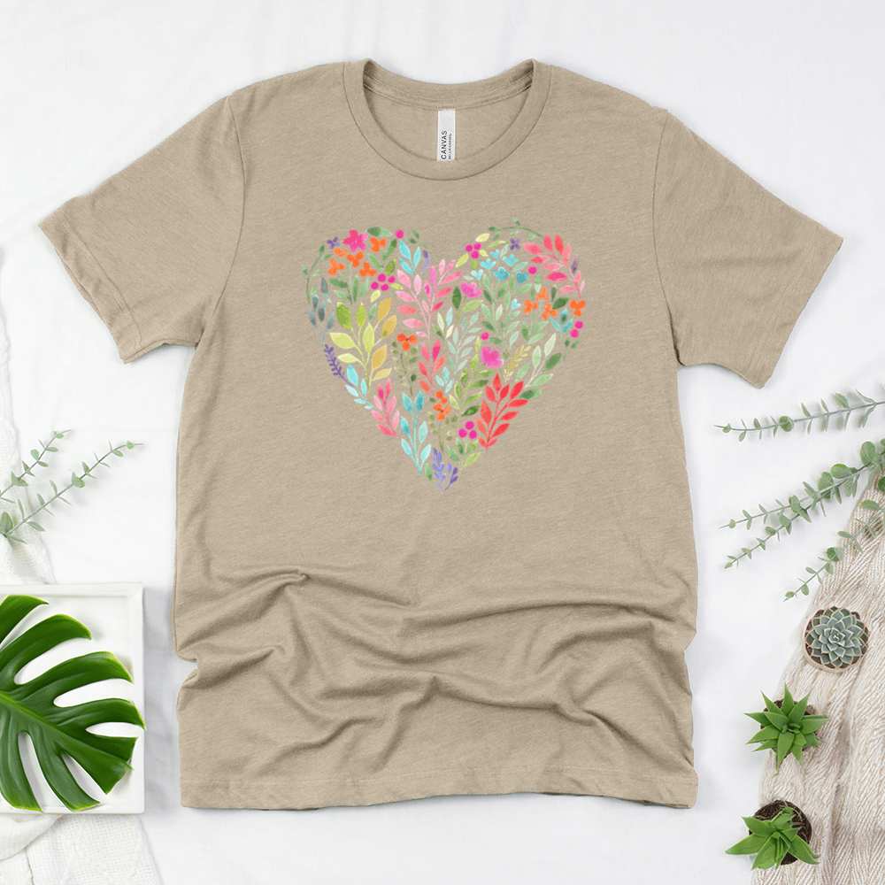 Bright Flower Heart Unisex Tee