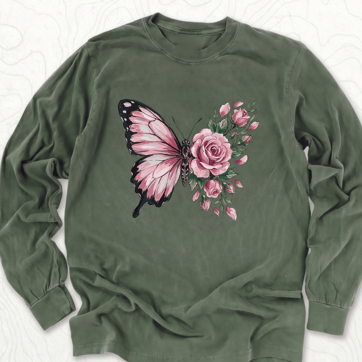 Butterfly Rose LS T-shirt