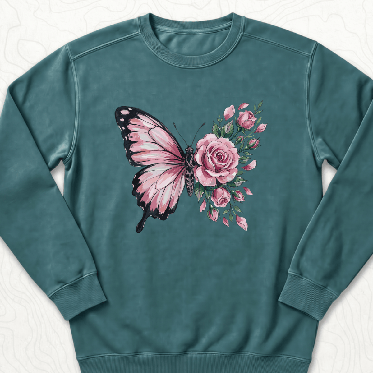 Butterfly Rose Sweatshirt