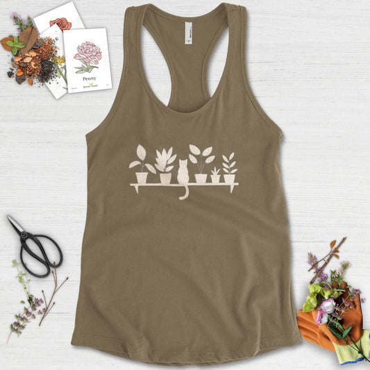 Cat Among Houseplants Racerback